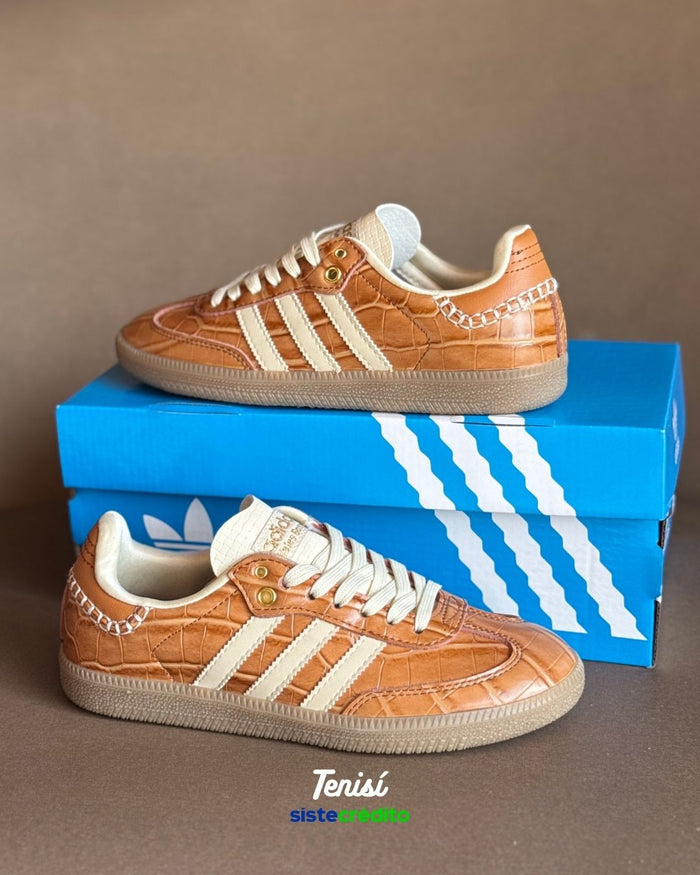 Samba Brown Croc de adidas x Wales Bonner look 4