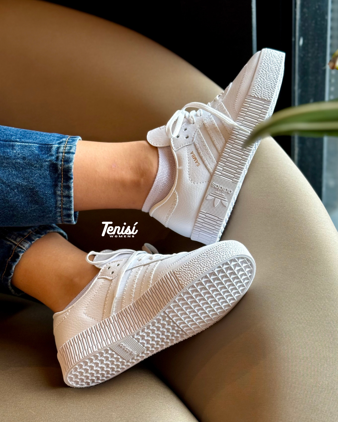 adidas Samba Plataforma “Triplo branco”