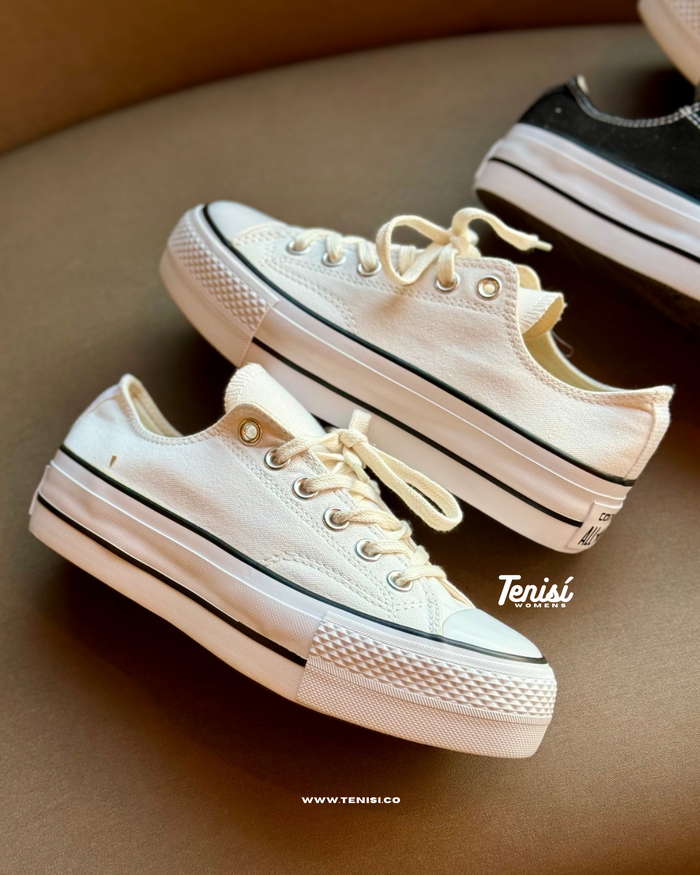 Converse Chuck Taylor Plataforma All Star Low “White” look 4