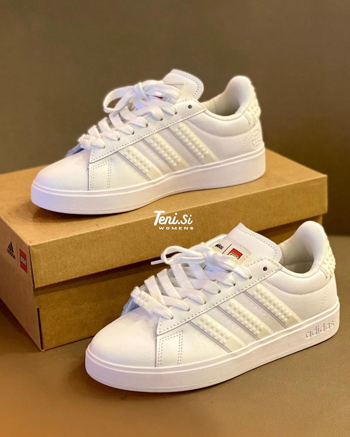 adidas Grand Court x Lego “Triple White” look 3