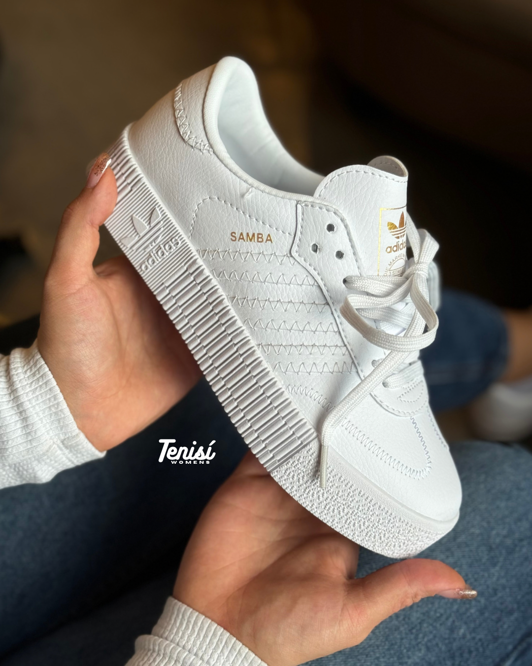 adidas Samba Plataforma “Triplo branco”