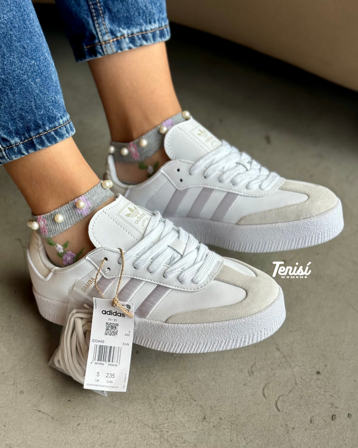 adidas Sambae “Triple White” look 5