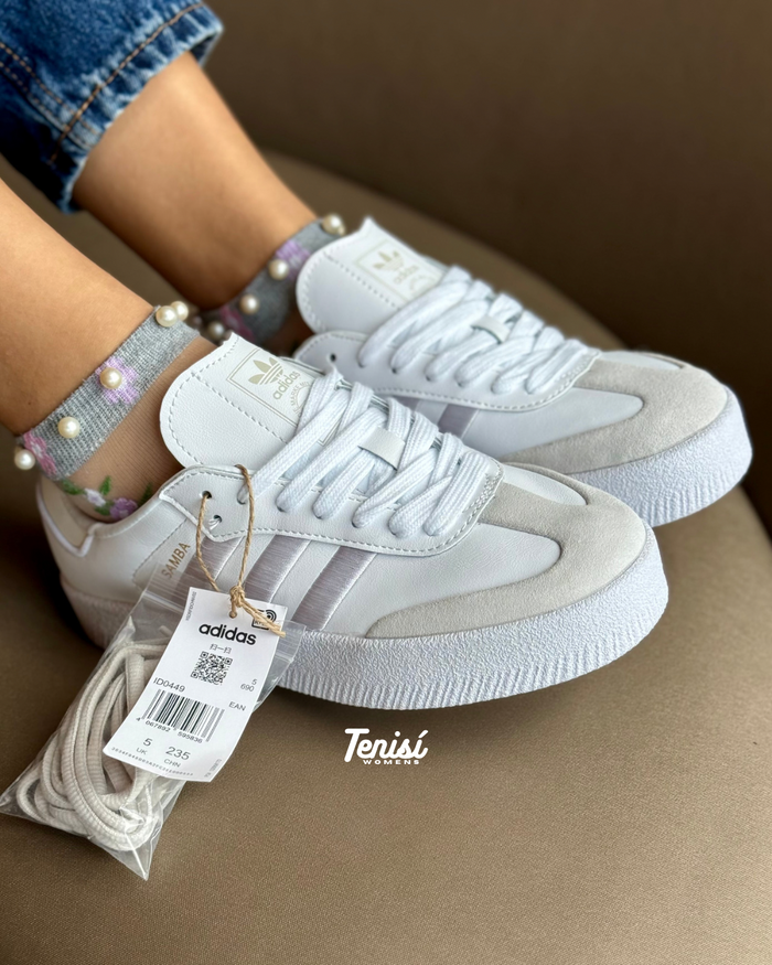 adidas Sambae “Triple White” look 4