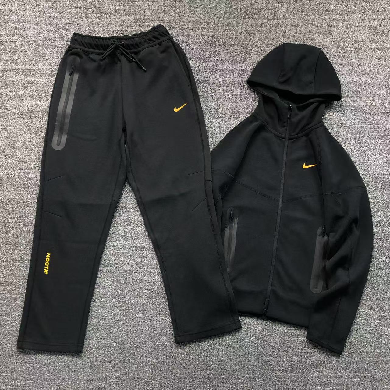 nike tech fleece tracksuit yellow and grey