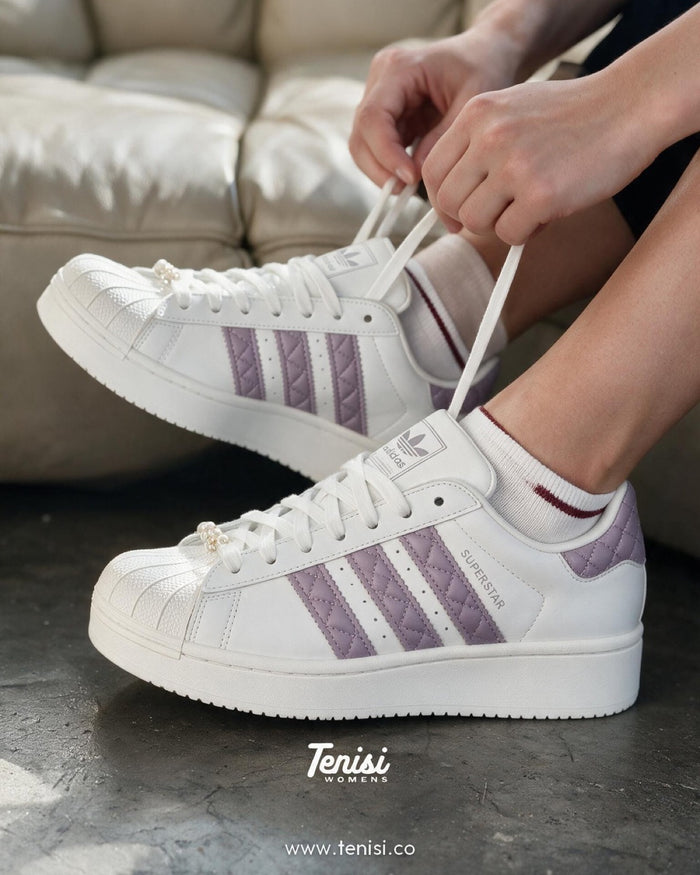 adidas Superstar Plataforma “Lila Acolchado” look 1