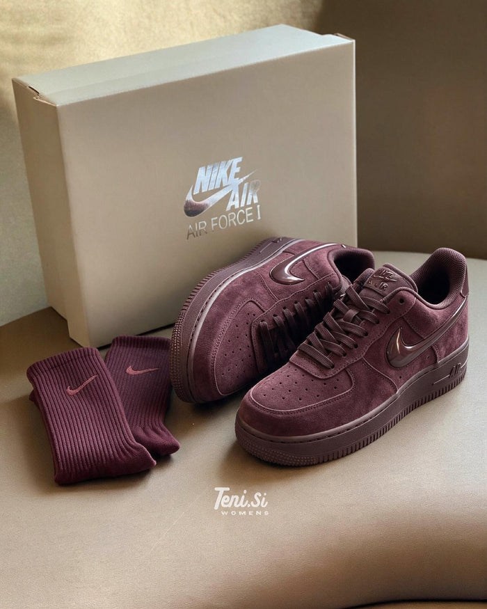 Nike Air Force 1 Low "Burgundy Crush" Suede Pack look 1