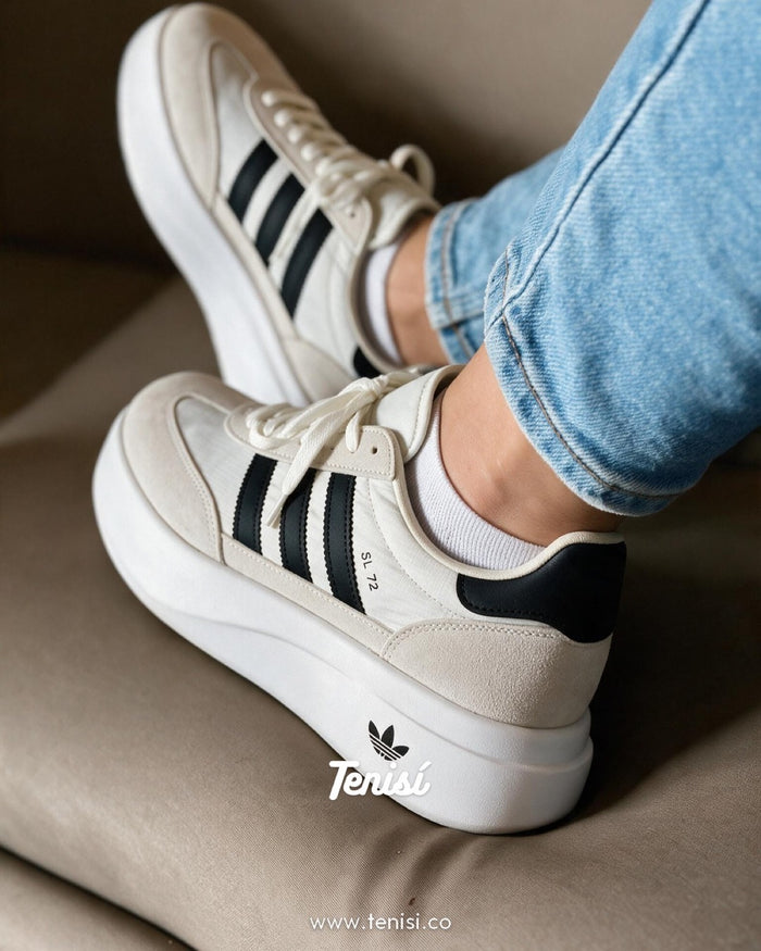adidas SL 72 White Black look 3