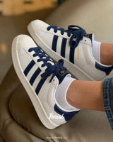 adidas Superstar White Navy vista 4
