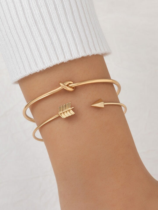 Brazalete de flecha anudado vintage para mujer