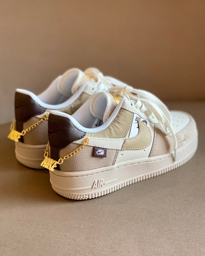 Nike Air Force 1 "Tan Bling" look 1