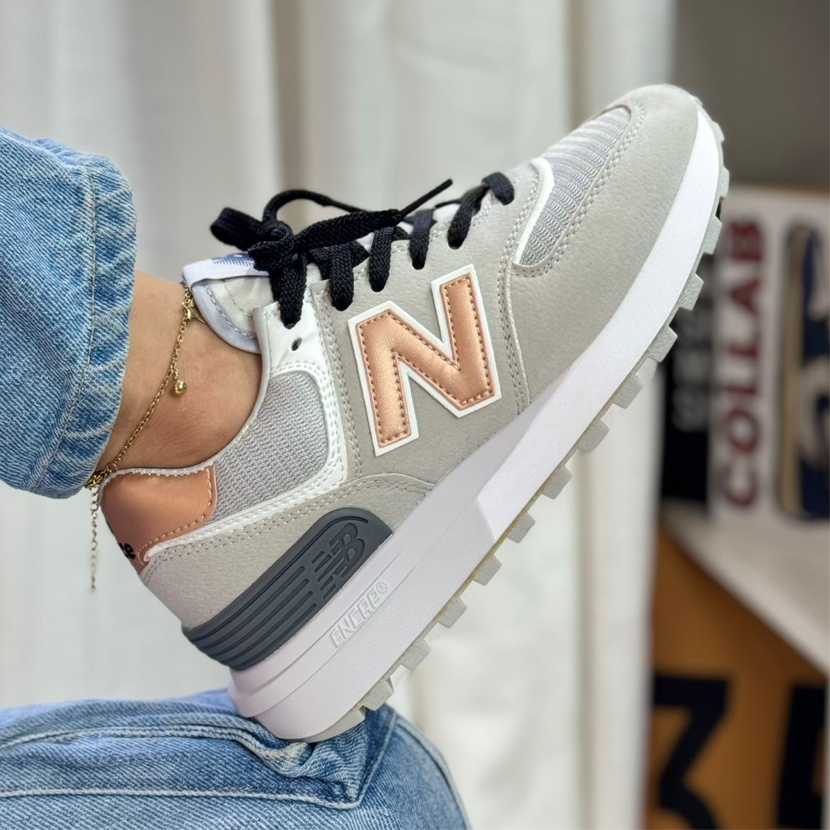 Grey and gold new balance hotsell