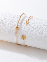 Brazalete de flecha anudado vintage para mujer vista 2