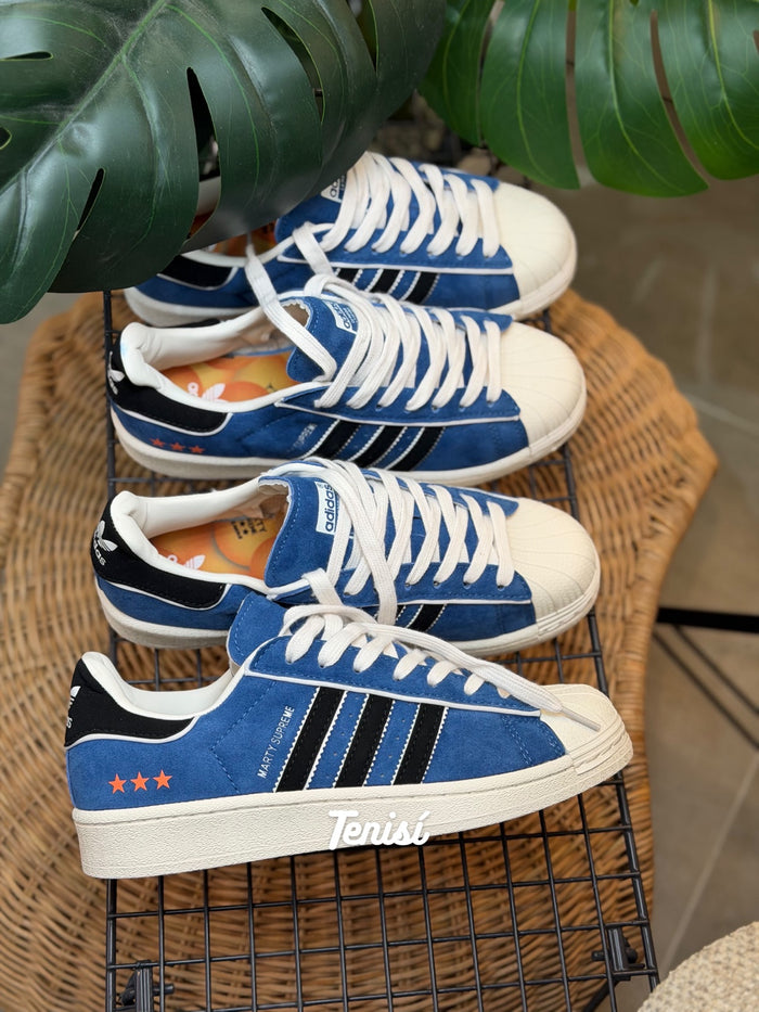 adidas Superstar Marty Supreme Blue look 1