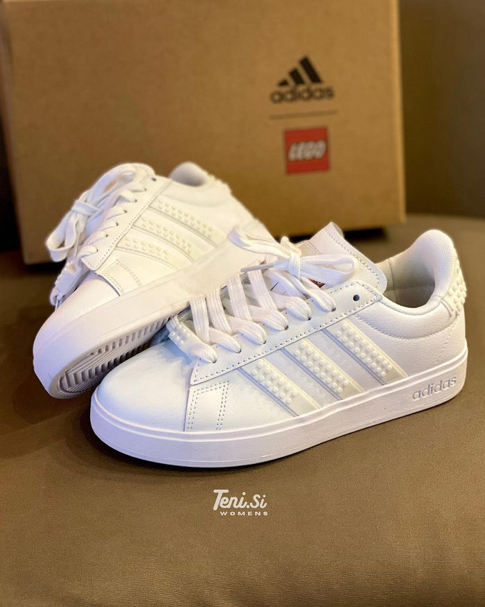 adidas Grand Court x Lego “Triple White” look 2