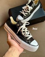 Converse Chuck Taylor Plataforma All Star Low “Black” vista 3