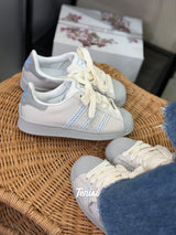 adidas Superstar White Blue vista 3