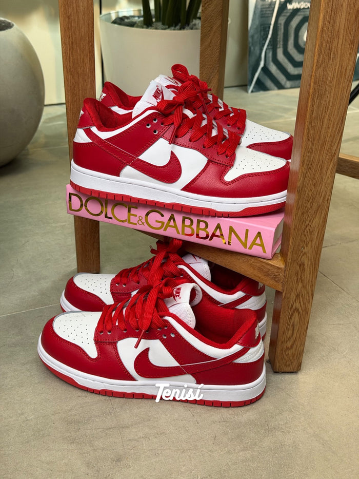 Nike Dunk Low Red White look 1