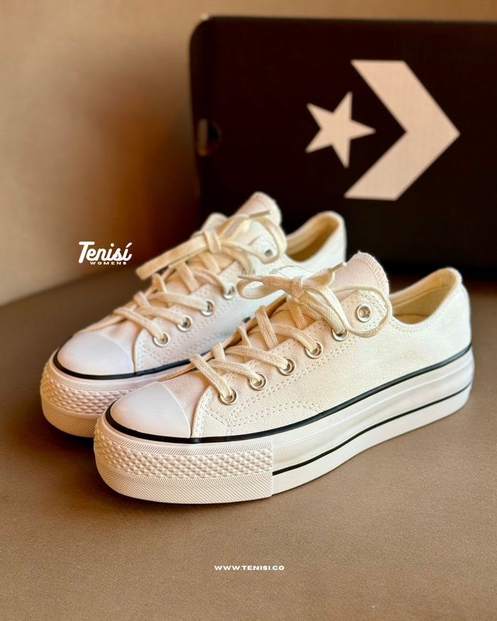 Converse Chuck Taylor Plataforma All Star Low “White” look 3
