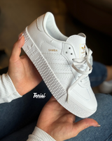 adidas Samba Plataform “Triple white” vista 1