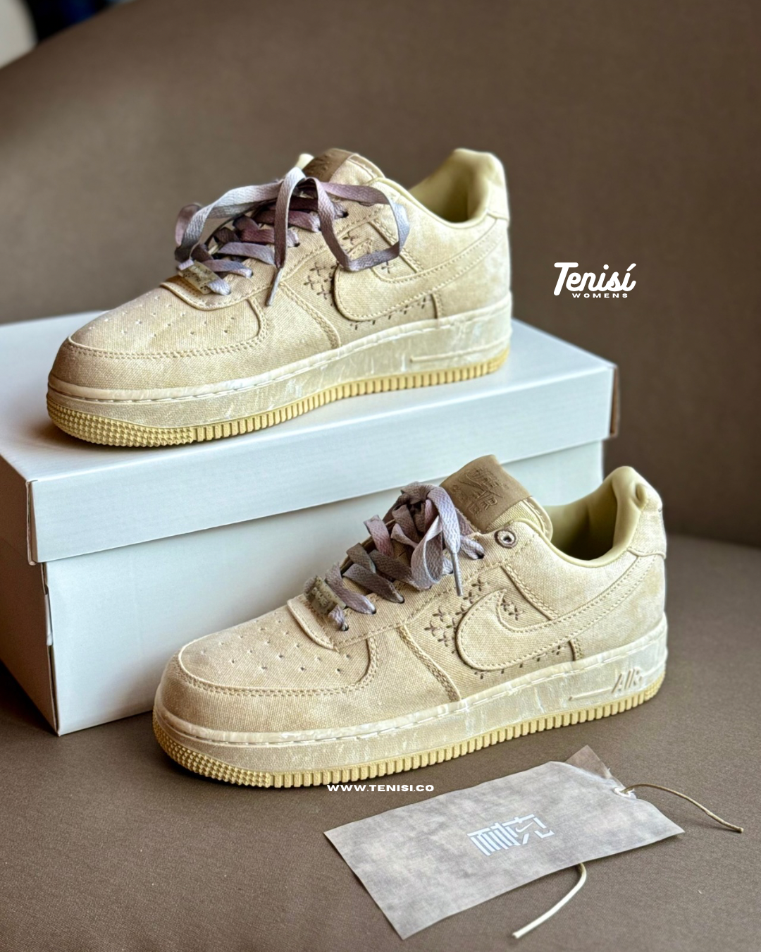 NIKE AIR FORCE 1 LOW NAI-KE TAN CANVAS