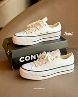 Converse Chuck Taylor Plataforma All Star Low “White” vista 3