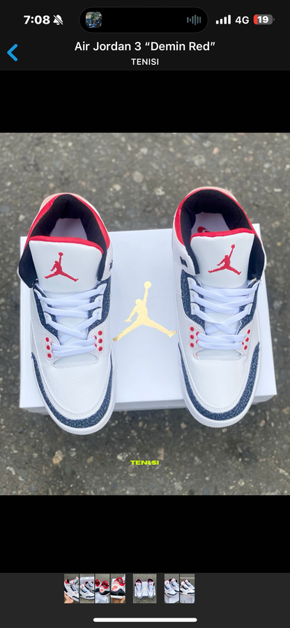 Air Jordan 3 “Demin Vermelho”