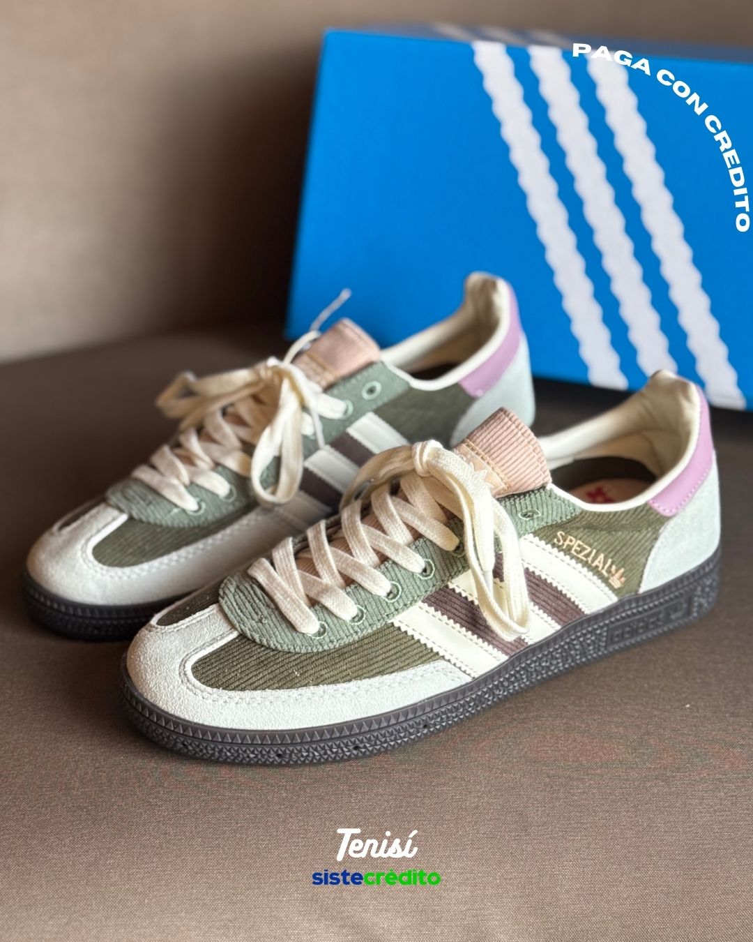 Adidas Handball Spezial Silver Green Magic vista lateral
