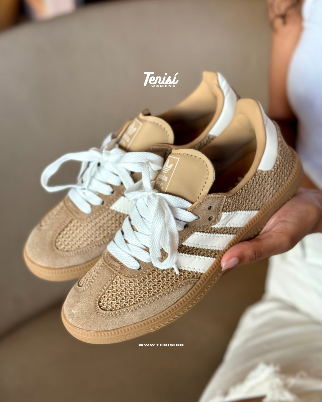 Adidas Samba Brown Desert en tela con acabado marrón arena