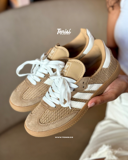 Adidas Samba Brown Desert en tela con acabado marrón arena
