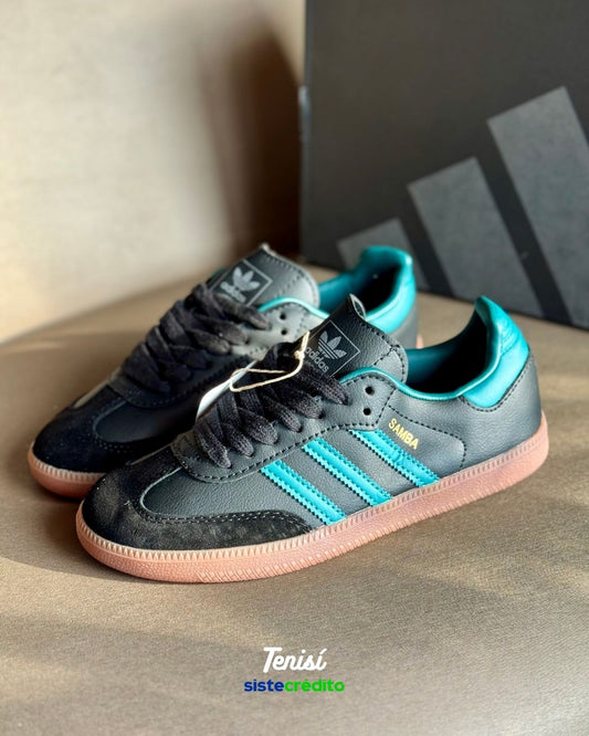 Adidas Samba OG Blue Eyes vista lateral
