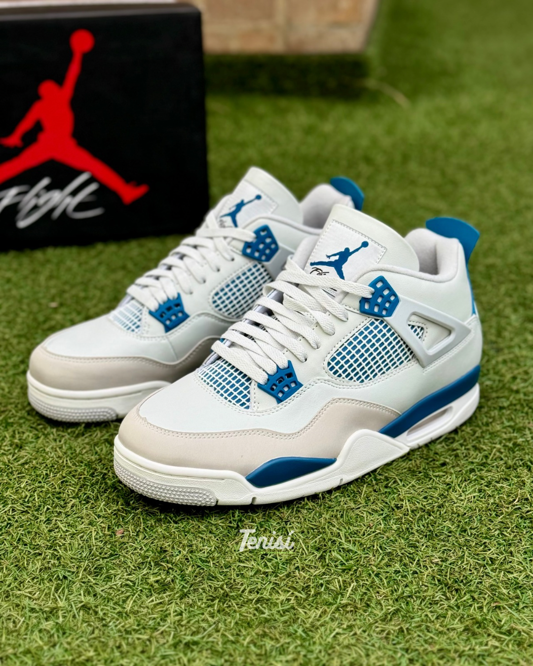 Air Jordan 4 Military Blue originales 2025 para hombre y mujer, tenis Nike retro con envío gratis.

