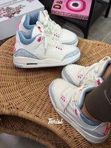 Air Jordan 3 White Denim Pink vista 2