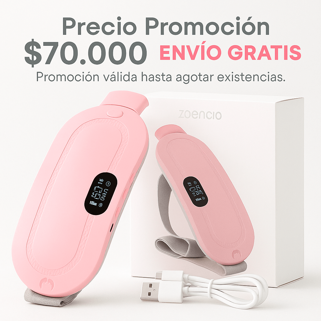 Adiós al Dolor Menstrual | Cinturón Masajeador con Calor Relajante