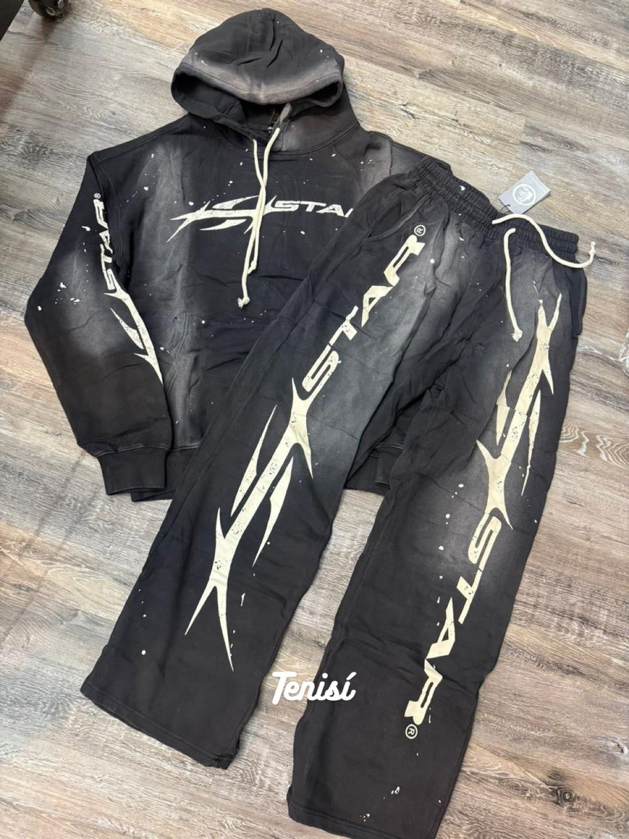 Hellstar Sports Washed Hoodie y Sweatpants “Negro” — pago contra entrega en Colombia