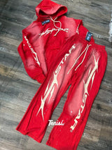 Hellstar Sports Hoodie y Sweatpants “Rojo” vista 1