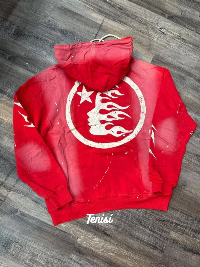 Hellstar Sports Hoodie y Sweatpants “Rojo” look 1