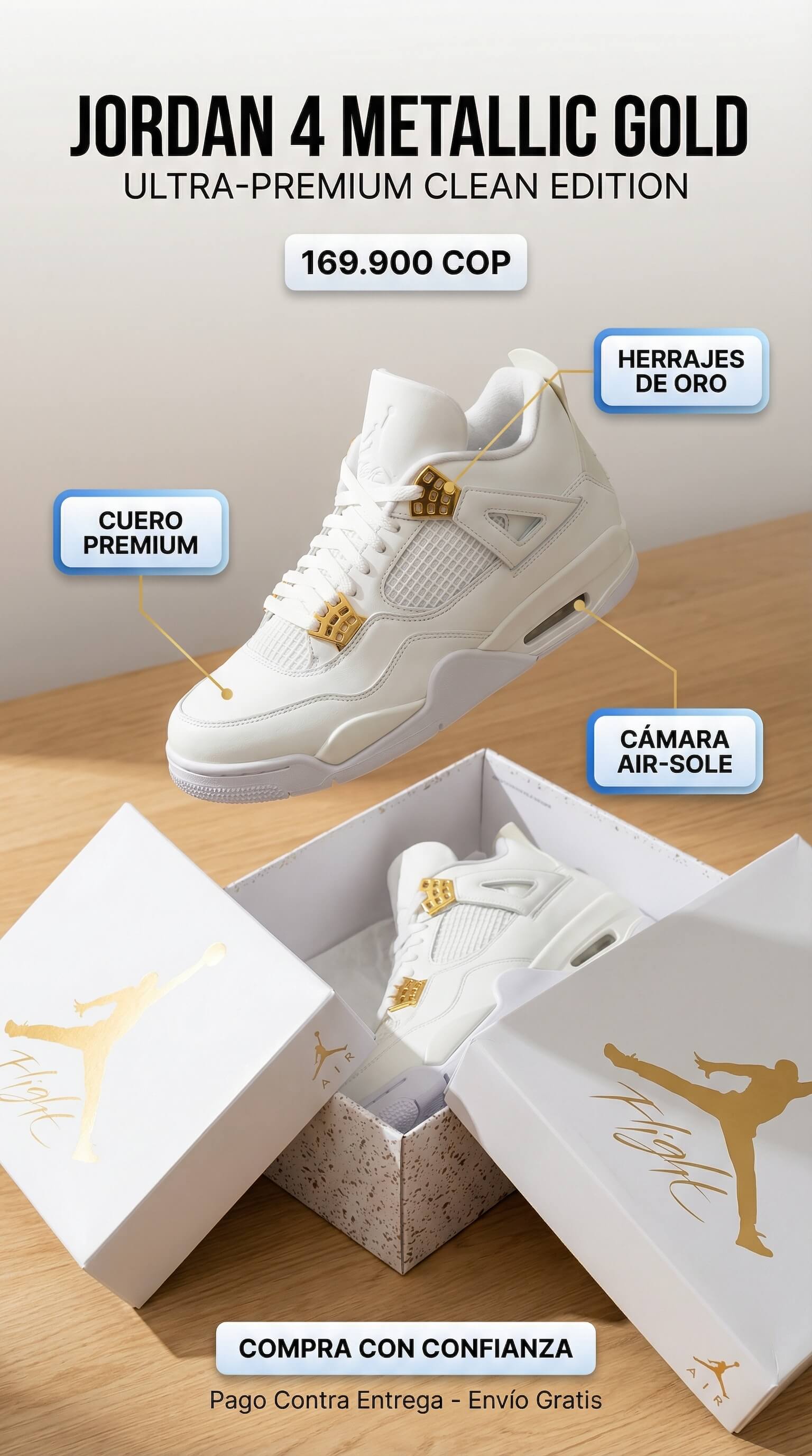 Air Jordan 4 Retro 'White Gold' – TENISÍ