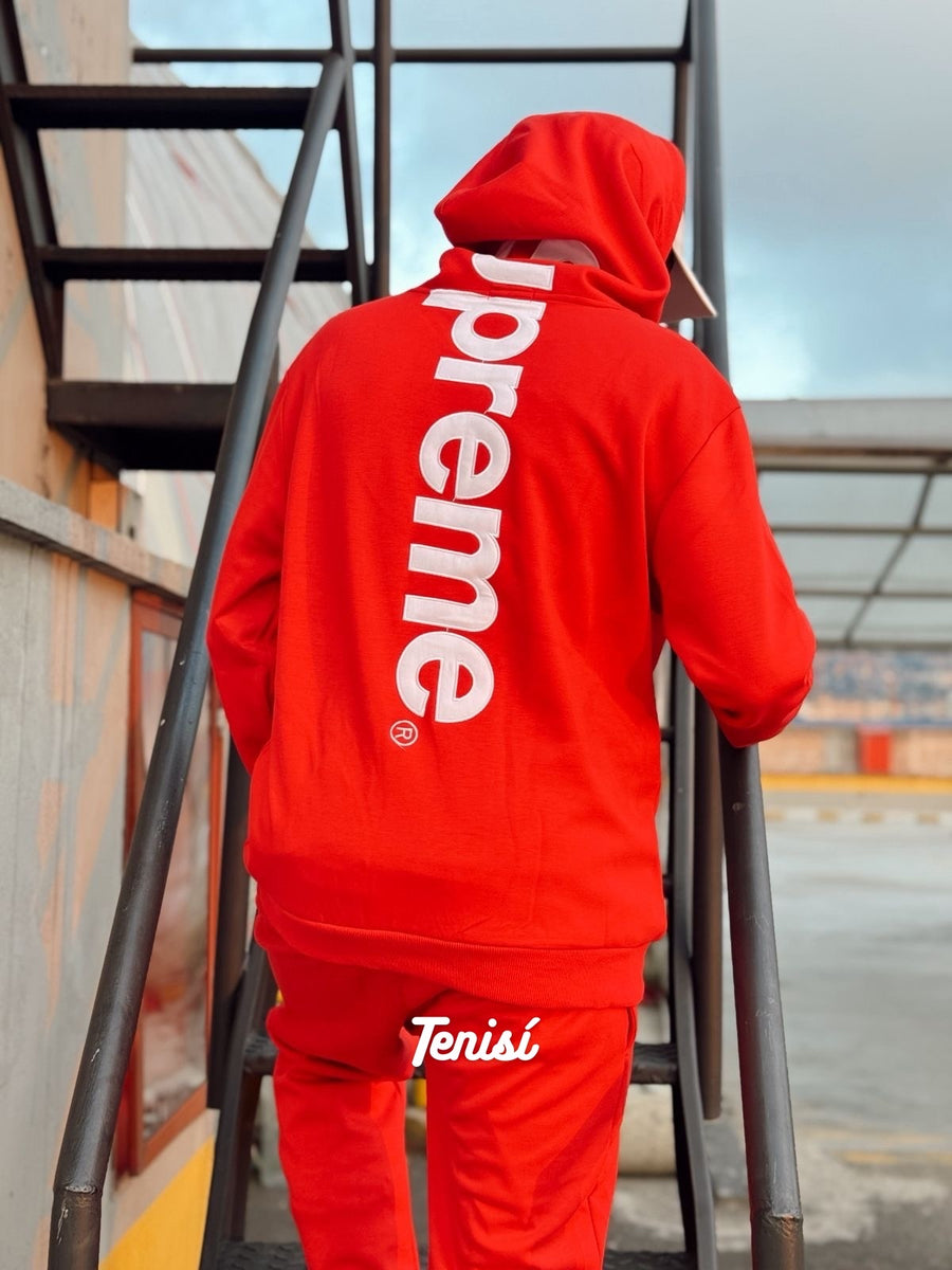 Supreme Big Logo Hooded Sweatshirt y Sweatpant “Rojo” — pago contra entrega en Colombia