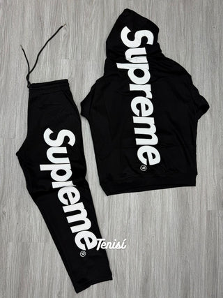 Supreme Big Logo Hooded Sweatshirt y Sweatpant “Negro”