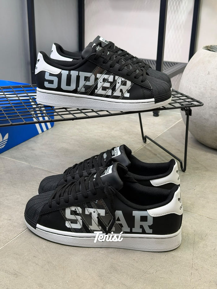 adidas Superstar “Super Star Black” look 1
