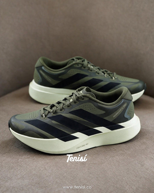 Tenis adidas Adizero Evo SL Exo verde militar, vista frontal